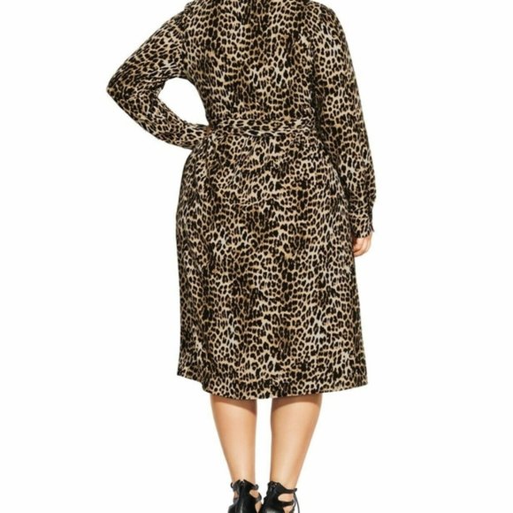 City Chic Leopard Print Dress Size 24 NWT - Picture 2 of 4